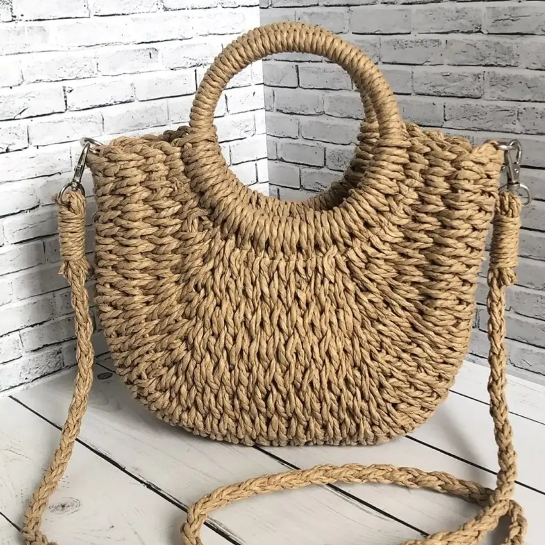 Bolsa de Ombro em palha Rattan Loriel