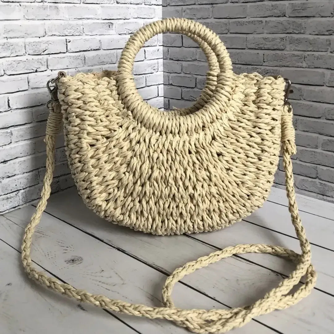 Bolsa de Ombro em palha Rattan Loriel