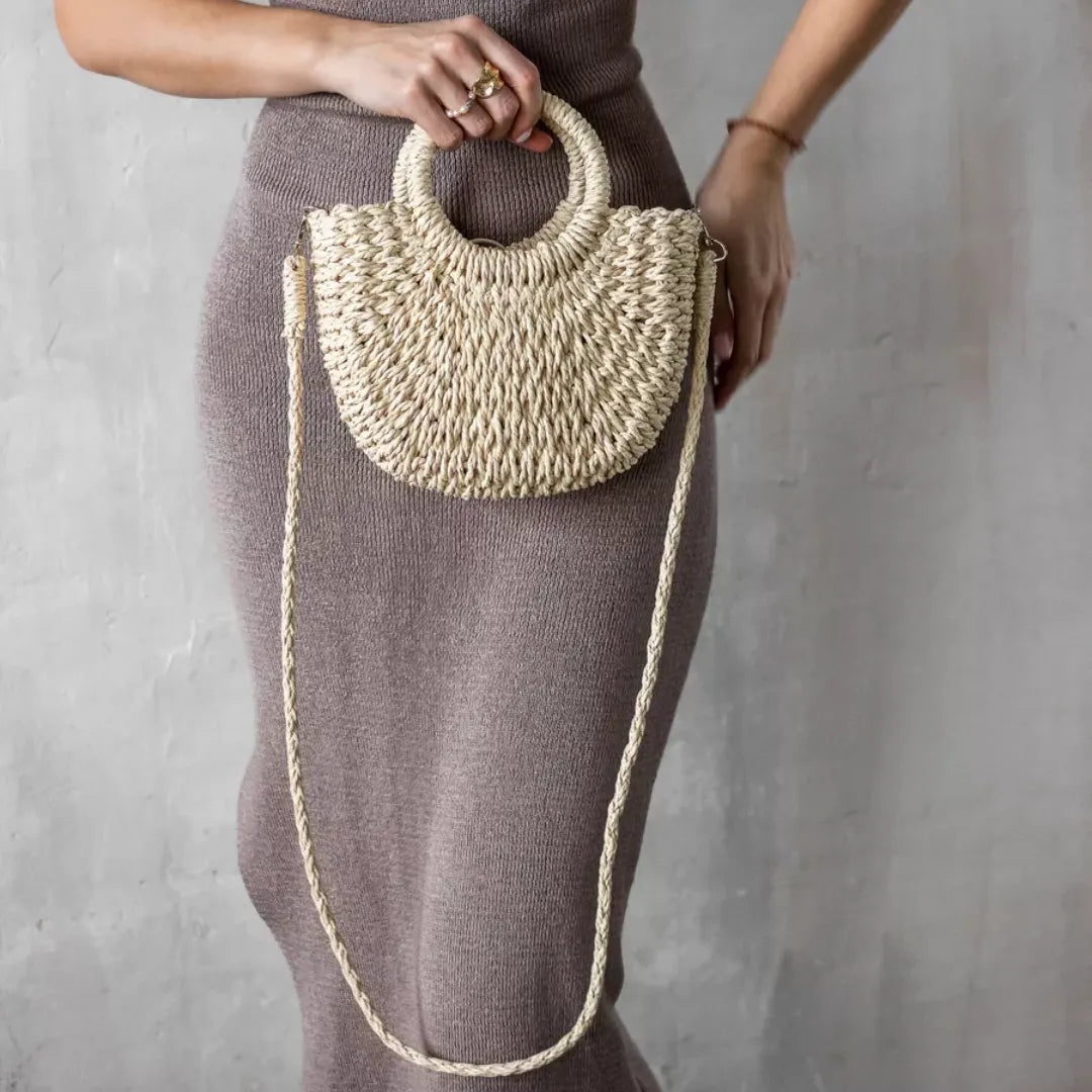 Bolsa de Ombro em palha Rattan Loriel