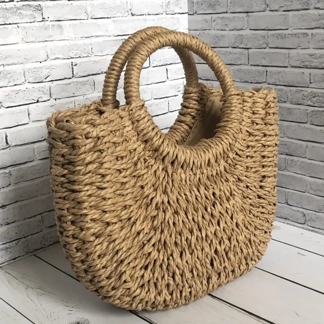 Bolsa de Ombro em palha Rattan Loriel