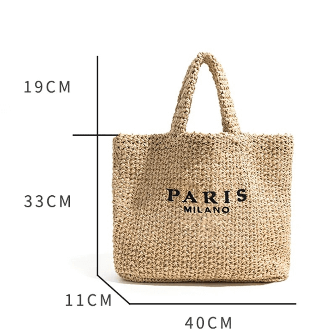 Bolsa de Palha tricô Raffia Paris