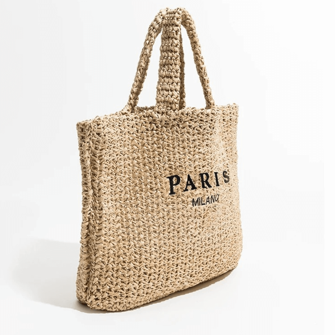 Bolsa de Palha tricô Raffia Paris