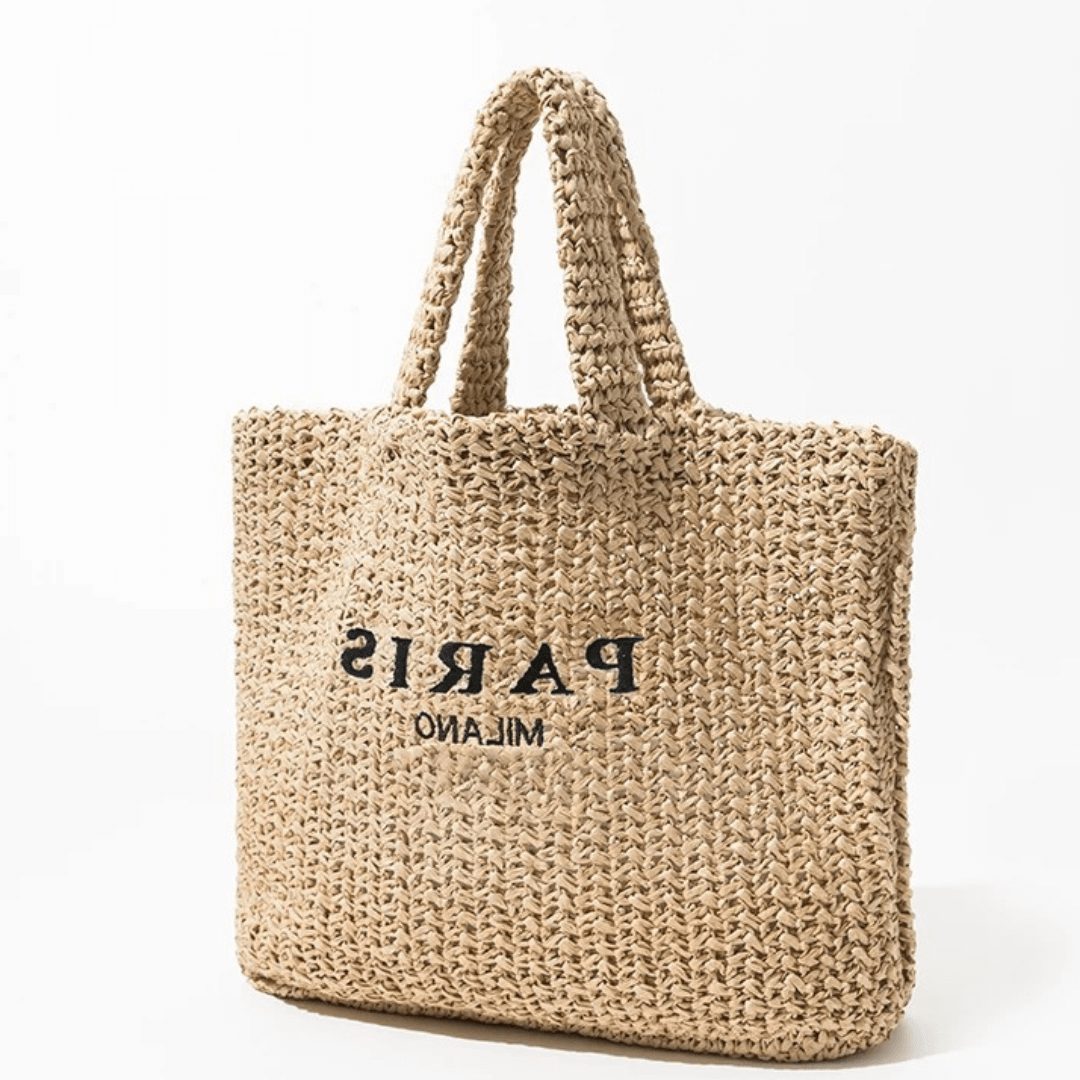 Bolsa de Palha tricô Raffia Paris