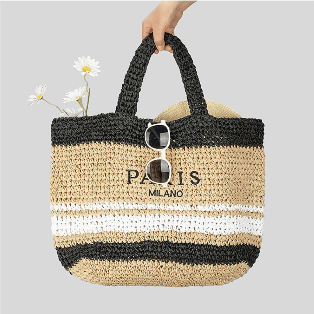 Bolsa de Palha tricô Raffia Paris