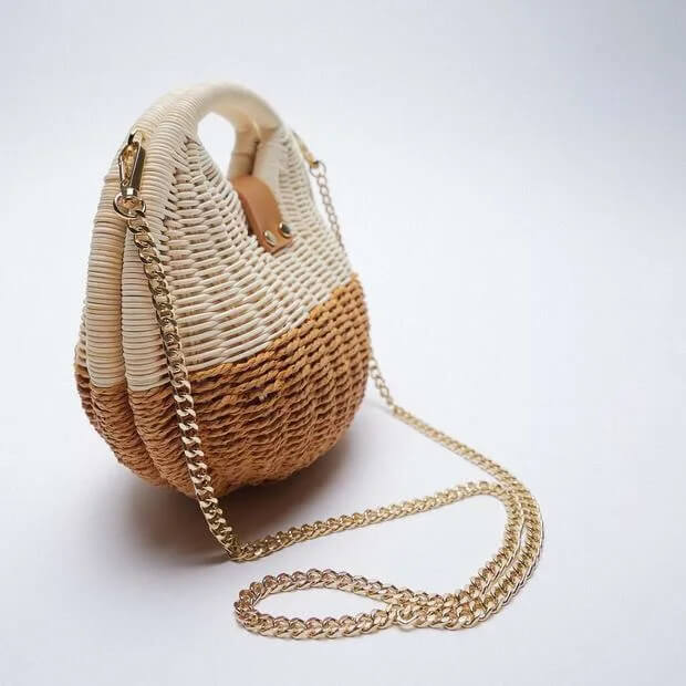 Bolsa Palha Rattan Bohemia