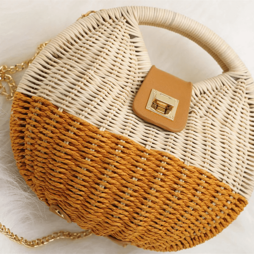 Bolsa Palha Rattan Bohemia